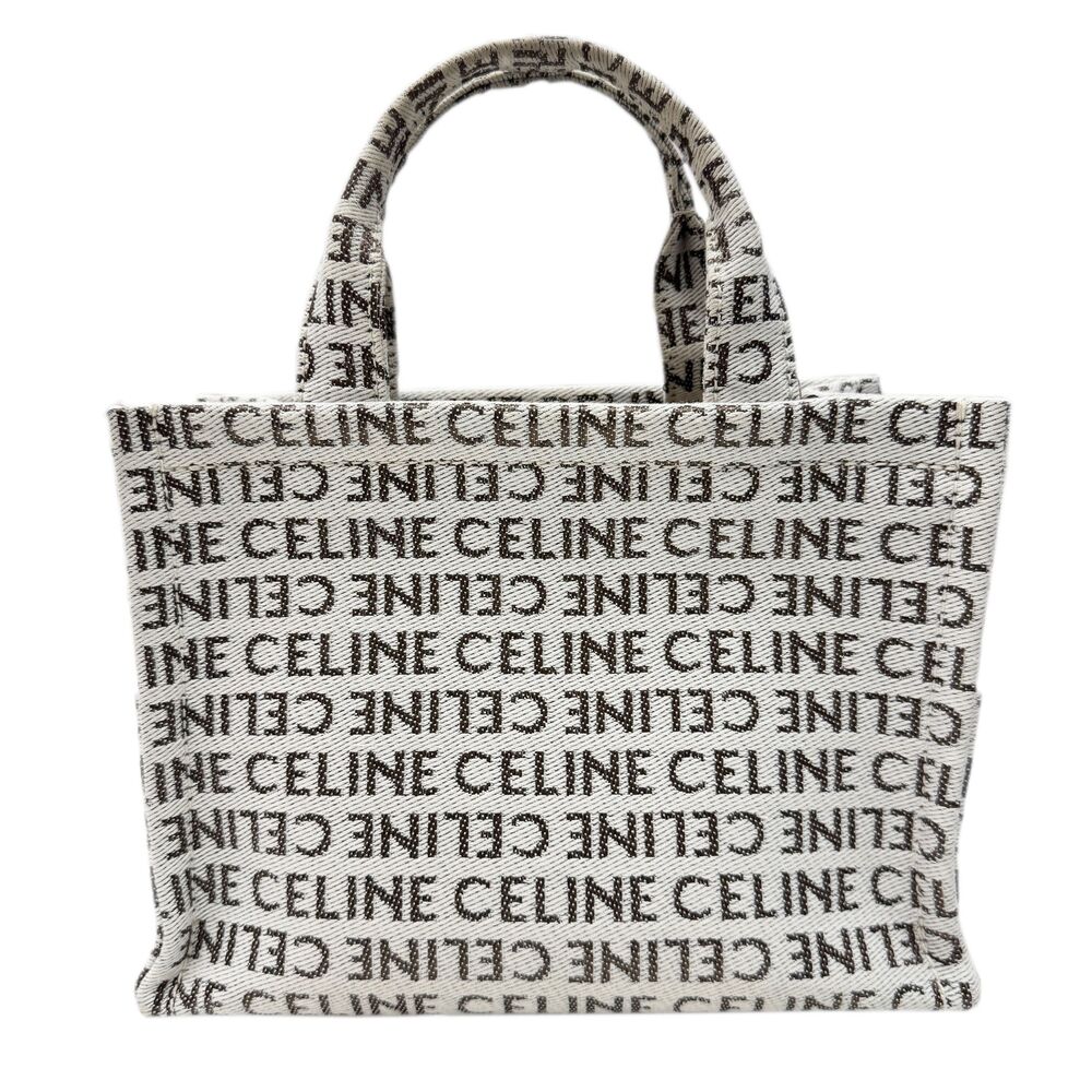 CELINE Cabas Thais Handbag Tote Bag Canvas Tan